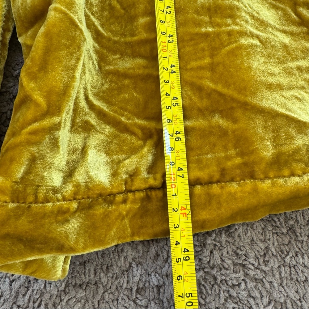 FREE PEOPLE Dahlia Velvet Duster Coat Jacket In Gold w Purple Tassels M - Picture 8 of 13